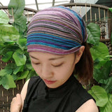 Striped,Multicolor,Beanie,Scarf,Turban