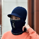 Velvet,Thick,Winter,Protection,Windproof,Zipper,Knitted