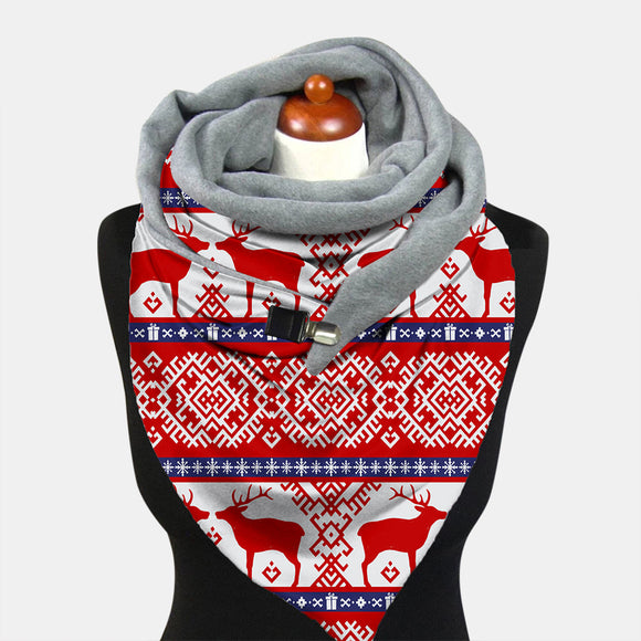 Women,Lightweight,Elegant,Festive,Christmas,Pattern,Printed,Thickened,Scarf,Shawl