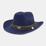 Unisex,Sunscreen,Travel,Beach,Western,Cowboy,Ethnic,Style,Seaside,Straw