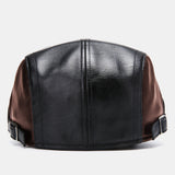 Banggood,Design,Leather,Contrast,Color,Adjustable,Short,Stripe,Pattern,Casual,Outdoor,Forward,Beret