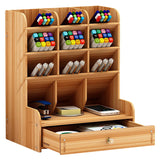 Wooden,Holder,Storage,Large,Capacity,Stationery,Cosmetic,Organizer,Jewelry,Display,Saving,Space