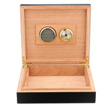 Black,Cedar,Lined,Cigar,Storage,Humidor,Humidifier,Hygrometer