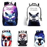 IPRee,Polyester,Cartoon,Laptop,Backpack,Animal,Print,Schoolbag,Rucksack