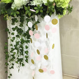 White,Glitter,Circle,Polka,Paper,Garland,Banner,Banner,Decorations