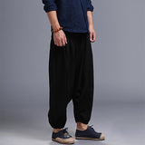 Loose,Crotch,Pants,Casual,Harem,Pants,Elastic,Cotton,Linen,Bloomers,Trousers