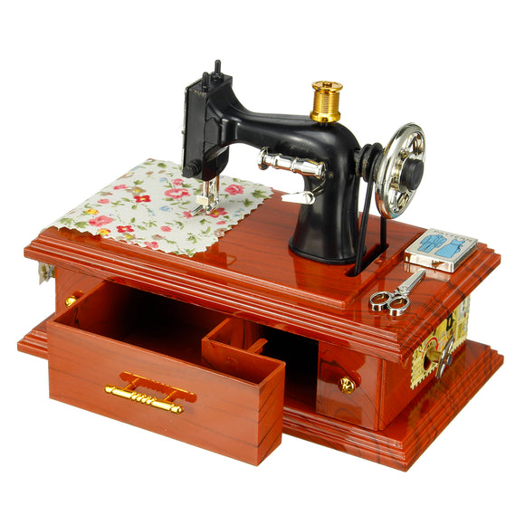 Sewing,Machine,Clockwork,Music,Retro,Vintage,Table,Decorations