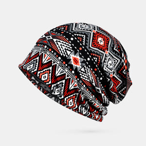 Women,Winter,Cotton,Geometric,Pattern,Flower,Printing,Beanie,Gaiter,Shield