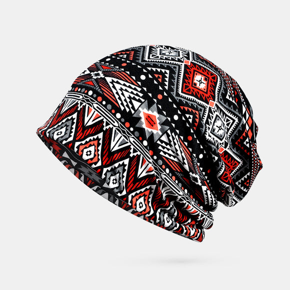 Women,Winter,Cotton,Geometric,Pattern,Flower,Printing,Beanie,Gaiter,Shield