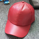 Unisex,Leather,Solid,Color,Light,Plate,Style,Curve,Visor,Baseball