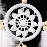 White,Flower,Dream,Catcher,Chimes,Indian,Style,Feather,Pendant,Dream,Catcher,Decorations