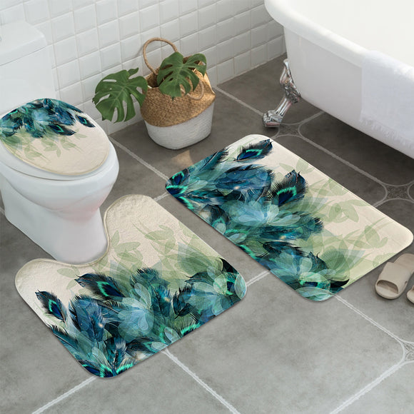 Bathroom,Peacock,Feather,Toilet,Cover,Bathroom,Floor,Carpet