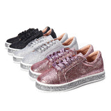 Women,Spring,Sequin,Glitter,Bling,Sneakers,Casual,Flats,Casual,Platform,Shoes
