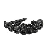 340Pcs,Carbon,Steel,Phillips,Wafer,Flange,Tapping,Screw,Black,Assortment