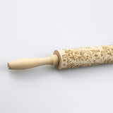 Merry,Christmas,Flower,Pattern,Wooden,Print,Rolling,Christmas,Decorations,Decor,Dessert,Tools