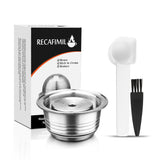 Stainless,Steel,Refillable,Coffee,Capsule,Reusable,Coffee,Holder,Spoon,Brush,Vertuolline,ENV135,Coffee,Machine