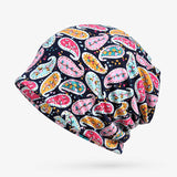 Women,Cotton,Cashew,Floral,Double,Layers,Beanie,Scarf,Fashion,Skullcap