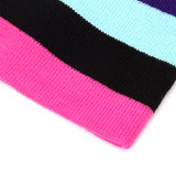 Women,Beanies,Striped,Rainbow,Colors,Cotton,Knitted,Beanie,Gorro