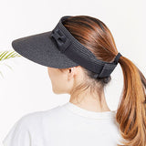 Women,Summer,Bowknot,Bucket,Removable,Sunshade,Outdoor,Straw