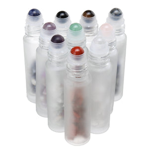 10Pcs,Frosted,Glass,Crystals,Essential,Gemstone,Roller,Inside,Bottle