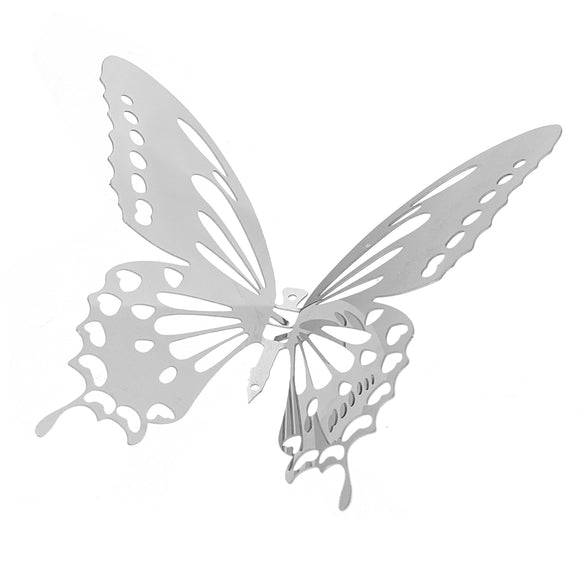 10Pcs,Stainless,Butterfly,Stickers,Silver,Mirror,Decals,Mural,Decorations