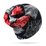 Printed,Beanie,Women,Autumn,Bonnet,Collar,Scarf