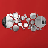 28Pcs,Sticker,Modern,Acrylic,Silver,Round,Mirror,Removable,Sticker,Decor