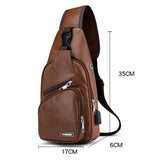 Casual,Outdoor,Travel,Charging,Sling,Leather,Chest,Crossbody