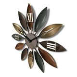 Loskii,Antique,Industrial,Leaves,Clock,Novel,Style,American,Retro,Metal,Clock