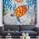 Turtle,Hanging,Tapestry,Decorative,Tapete,Bedroom,Blanket,Table,Cloth