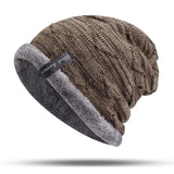 Velvet,Knitted,Stripe,Beanie,Outdoor,Winter,Skullcap,Beanies