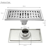 200x100mm,Stainless,Steel,Rectangle,Shower,Floor,Drain,Removable,Strainer,Linear,Quick,Drain,Grate