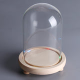 Clear,Glass,Display,Flower,Cloche,Wooden,Light,Decorations