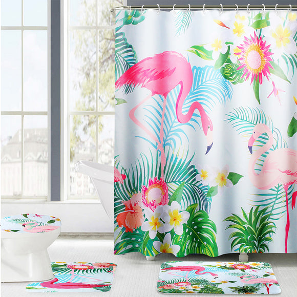 180x180cm,Colorful,Flamingo,Shower,Curtain,Toilet,Cover,Mildewproof,Waterproof,bathroom