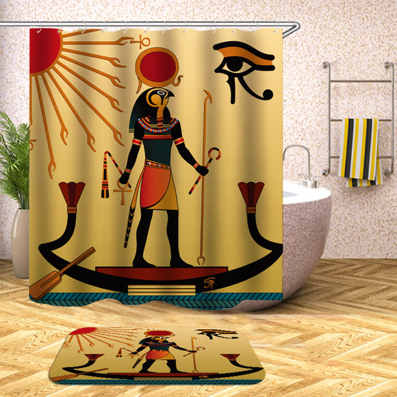 Waterproof,Egyptian,Style,Shower,Curtains,12pcs,Hooks,Bathroom,Toilet