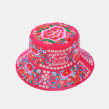 Embroidery,Ethnic,Style,Pattern,Round,Shape,Visor,Bucket,Female