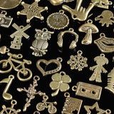 100Pcs,Antique,Bronze,Pendant,Decorations,Metal,Animal,Plant,Ornaments