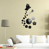 Honana,Creative,Butterfly,Acrylic,Mirror,Sticker,Quartz,Clocks,Watch,Large,Decor