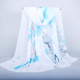 Women,Chiffon,Traditional,Chinese,Painting,Scarf,Fashion,Outdoor,Summer,Flower,Shawl