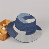 Washed,Denim,Patchwork,Brimmed,Bucket,Outdoor,Solid,Visor,Fishing