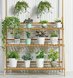 Bamboo,Hanging,Plant,Stand,Shelves,Flower,Storage,Organizer