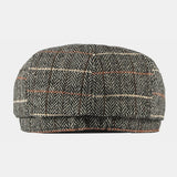 British,Style,Plaid,Pattern,Casual,Octagonal,Beret