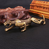 Chinese,Antique,Collection,Asian,Brass,leopard,Exquisite,Holder,Statue,Decorations