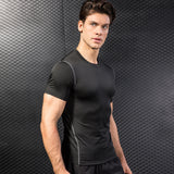 YUERLIAN,Fitness,Tight,Tennis,Soccer,Jersey,Demix,Sportswear,Quick,Compression,Men's,Short,Sleeve,Running,Shirt