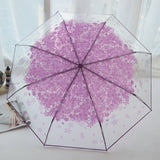 SaicleHome,Romantic,Cherry,Blossoms,Transparent,Umbrella,Folding,Umbrella