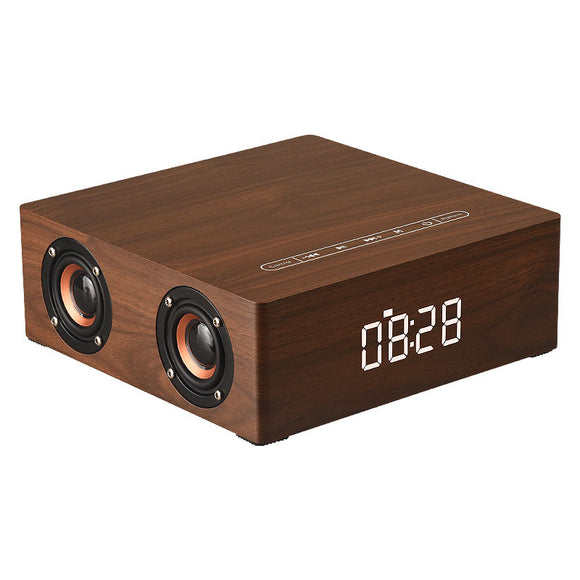 Loskii,Portable,Wooden,bluetooth,Speaker,Speaker,Alarm,Clock,Display,Column,Stereo,Speaker