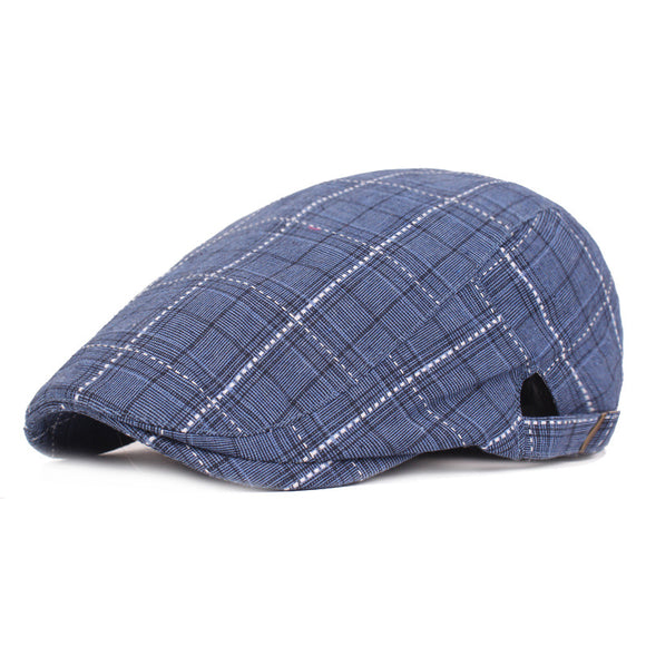 Unisex,Cotton,Linen,Beret,Forward,Outdoor,Travel,Plaid,Retro