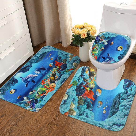 Ocean,Dolphin,Bathroom,Carpet,Pedestal,Toilet,Cover