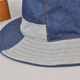 Washed,Denim,Patchwork,Brimmed,Bucket,Outdoor,Solid,Visor,Fishing