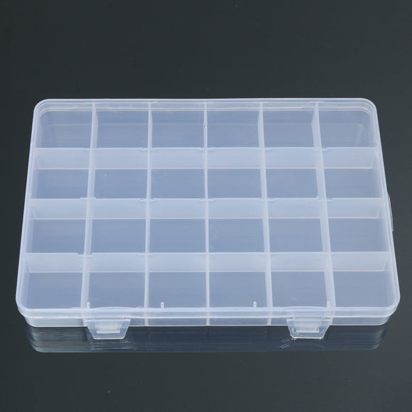 Grids,Clear,Plastic,Adjustable,Jewelry,Storage,Container,Crafts,Organizer,Dividers